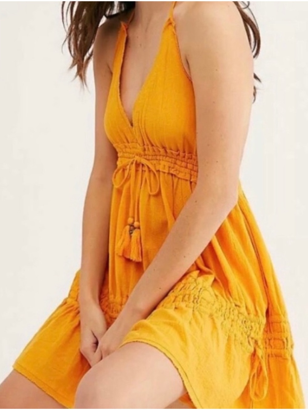 NWTs Free People Gauze Signorinia Mini Dress Halter Tie Neck